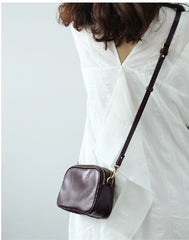 Cute Leather Womens Small Crossbody Bag Purse Double Zipper Shoulder Bag for Women