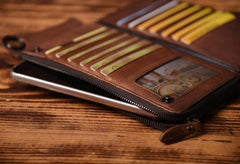 chain wallets Brown Leather Biker Wallet Leather Chain Wallet Men Brown Long Biker Chain Wallet