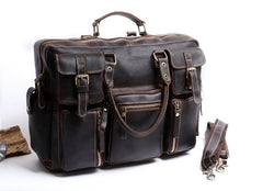 Genuine Leather Mens Cool Weekender Bag Travel Bag Duffle Bags Briefcase Messenger Bag for men