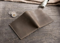 Cool Leather Mens Small Slim Wallet billfold Wallets Bifold for Men