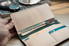 Handmade Leather Mens Long Wallet Cool Leather Wallet Long Wallets for Men