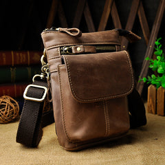 Small Leather Mens Belt Pouch Waist Bag Shoulder Bag BELT BAG For Men