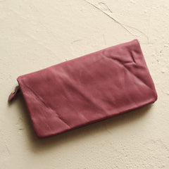 Vintage LEATHER Womens Long Clutch Wallet Zipper Long Wallet FOR Women