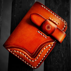 Handmade Leather Mens Cool billfold Wallet Card Holder Small Card Small Wallets for Men