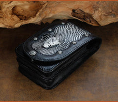 Cool Leather Mens Snake Biker Belt Pouch Waist Bag Drop Leg Bag for Men