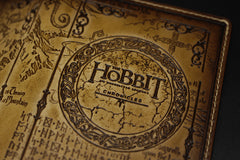 Handmade leather men wallet Hobbit carved leather custom long wallet w/card ID holder for men - EverHandmade