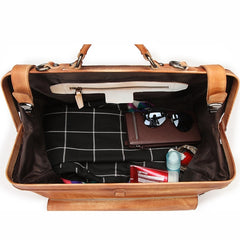 Vintage Leather Mens Large Doctor Bag Weekender Bag Doctor Travel Bag Duffle Bag for Men
