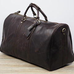 Cool Leather Mens Overnight Bags Weekender Bag Vintage Travel Bags Duffle Bags for Men