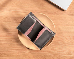 Handmade Leather Mens Cool Slim Leather Wallet Men Small Wallets Bifold for Men