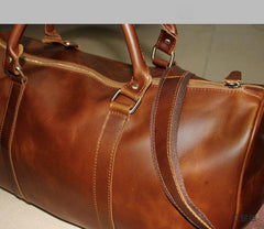 Genuine Leather Mens Cool Weekender Bag Travel Bag Duffle Bags Overnight Bag Holdall Bag for men