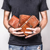 leather wallet brown​ Cool Wallets for Men Leather Wallet with Buckle Leather Bifold Wallet Mens Long Wallets for Men