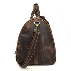 Cool Leather Mens Weekender Bag Vintage Coffee Travel Bag Duffle Bags Overnight Bag Holdall Bag for men