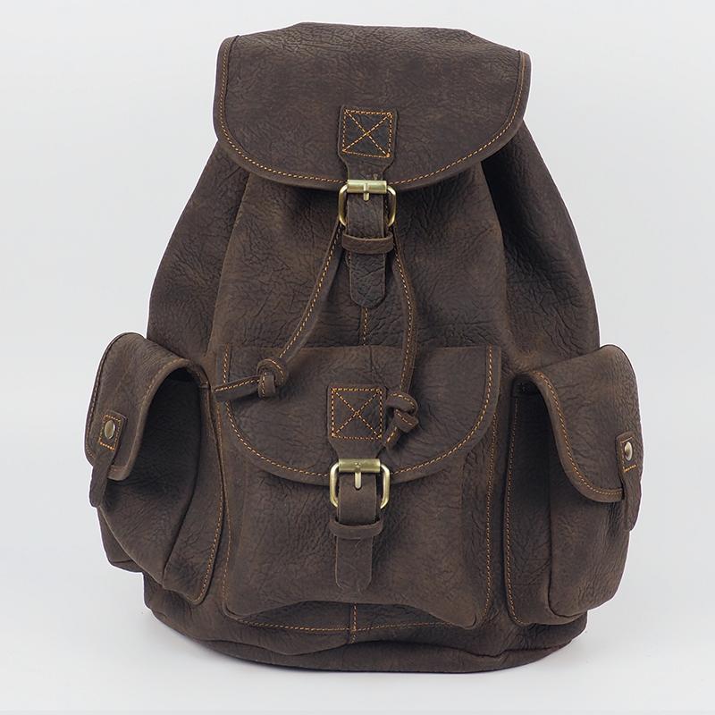 Vintage Mens Leather School Backpacks Satchel Backpack Leather Travel Backpack for Men