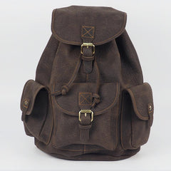 Vintage Mens Leather School Backpacks Satchel Backpack Leather Travel Backpack for Men