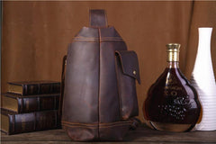 Cool Leather Mens Chest Bag Sling Bags Sling Crossbody Bag Travel Sling Bag for men