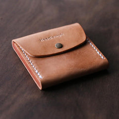 Cool Wooden Leather Mens Wallet Small Card Holder Handmade Coin Wallet for Men