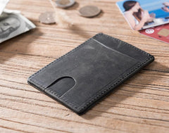Handmade Leather Mens Cool billfold Wallet Card Holder Small Card Slim Wallets for Men