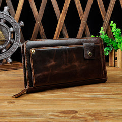 LEATHER MENS Clutch Vintage Coffee Wristlet Bag FOR MEN