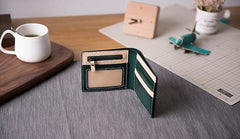 Cool Leather Mens Slim Small Wallet billfold Wallets Bifold for Men