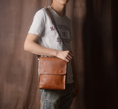 Cool leather mens messenger bag vintage Side Bag shoulder bag for men
