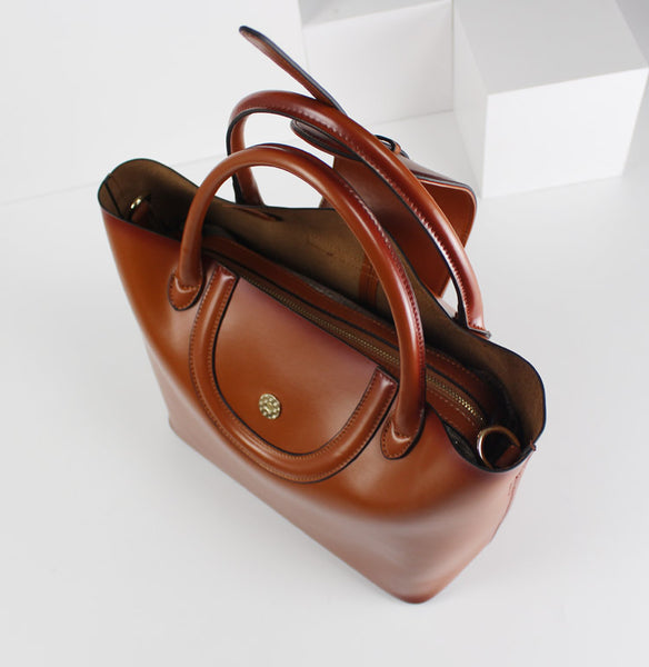 Leather handbag shoulder bag brown black Gray Red for women leather crossbody bag - EverHandmade