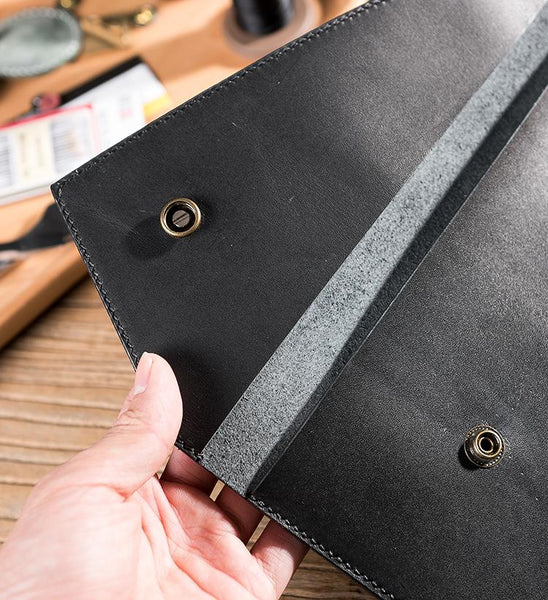 Handmade Leather Mens Clutch Cool Slim Wallet Envelope Clutch Wallet for Men LZ03681052