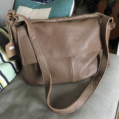 Vintage WOMENs LEATHER Large Messenger Bag Shoulder Bag Purse FOR WOMEN