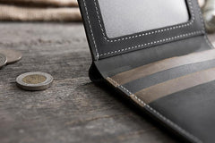 Cool Leather Mens Small Slim Wallet billfold Wallets Bifold for Men
