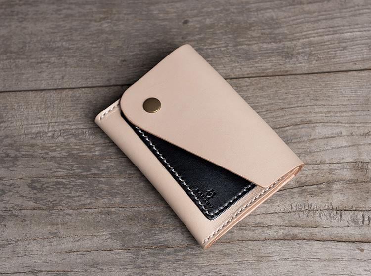 Handmade Leather Mens Cool billfold Wallet Card Holder Small Card Slim Wallets for Men