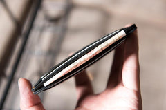 Handmade Leather Mens Cool billfold Wallet Card Holder Small Card Slim Wallets for Men