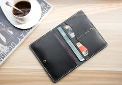 Handmade Leather Mens Travel Wallet Passport Leather Wallet billfold Slim Wallets for Men