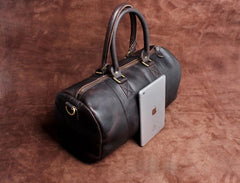 Genuine Leather Mens Bucket Bag Cool Weekender Bag Travel Bag Duffle Bags Overnight Bag Holdall Bag for men