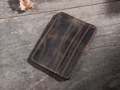 Handmade Leather Mens Cool billfold Wallet Card Holder Small Card Slim Wallets for Men