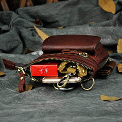 Small Leather Mens Belt Pouch Waist Bag Shoulder Bag BELT BAG For Men