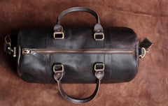 Genuine Leather Mens Bucket Bag Cool Weekender Bag Travel Bag Duffle Bags Overnight Bag Holdall Bag for men