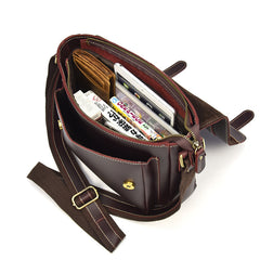 Vintage Leather Messenger Bag Shoulder Bag CrossBody Bag For Men