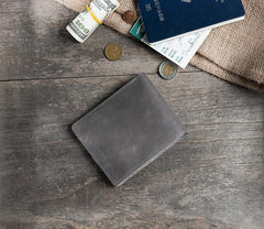 Cool Leather Mens Slim Small Wallet Men billfold Bifold Wallets for Men