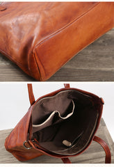 Handmade Womens Brown Leather Tote Bag Vintage Shoulder bag Shopper Bag for women