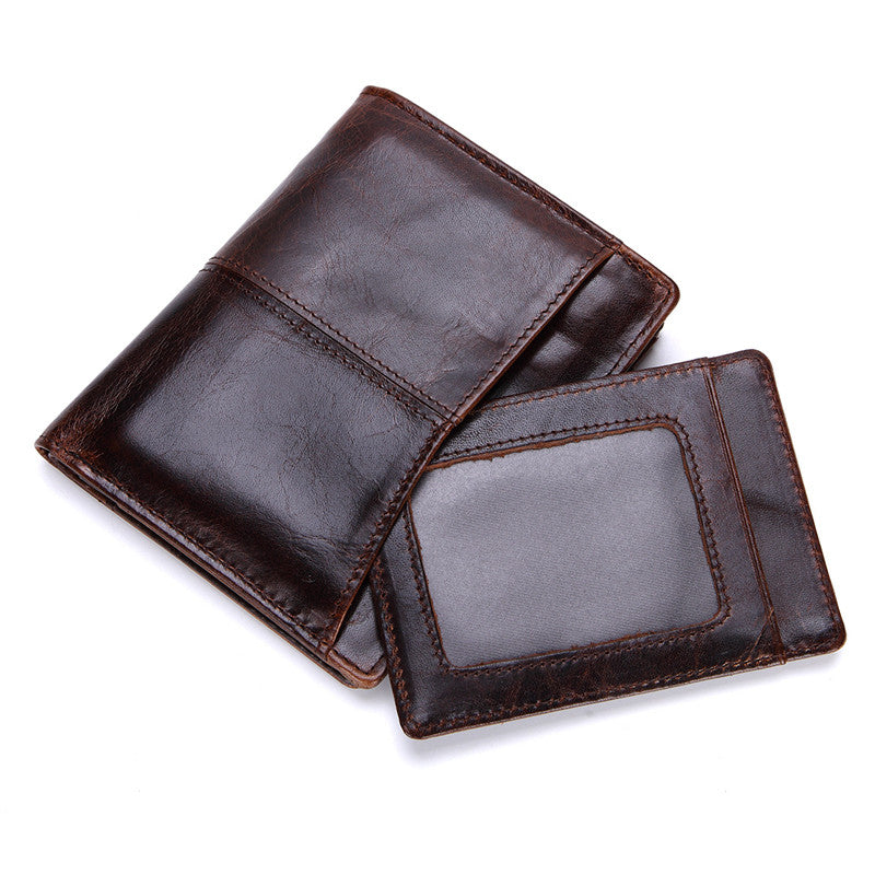 Vintage Mens Wallet billfold Slim Bifold Wallet Genuine Leather Card Wallet for Men