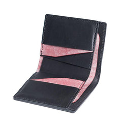 Handmade Leather Mens Cool Slim Leather Wallet Men Small Wallets Bifold for Men