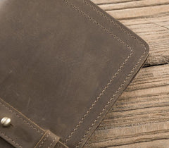 Cool Leather Mens Travel Long Wallet Passport Leather Wallet Long Wallet for Men