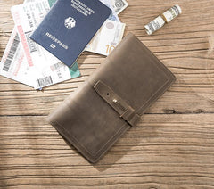 Cool Leather Mens Travel Long Wallet Passport Leather Wallet Long Wallet for Men
