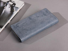 Handmade Leather Mens Clutch Wallet Cool Leather Wallet Long Phone Wallets for Men