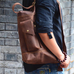 Cool Leather Mens Chest Bag Sling Bags Sling Crossbody Bag Travel Sling Bag for men