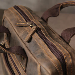 Vintage Leather Mens Coffee Briefcase Shoulder Bag Work Bag Laptop Bag for Men