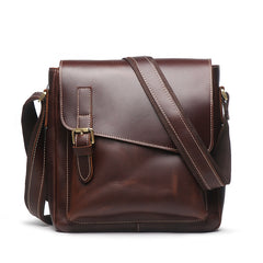 Leather Men Vintage Coffee Messenger Bag Shoulder Bag for Men