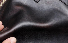 Genuine Leather Mens Bucket Bag Cool Weekender Bag Travel Bag Duffle Bags Overnight Bag Holdall Bag for men