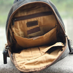 Blue Jean Mens Large Sling Bag Chest Bag Vintage Denim One Shoulder Backpacks For Men