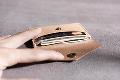 Handmade Leather Mens Cool billfold Wallet Card Holder Small Card Slim Wallets for Men