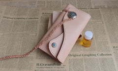 Cool Leather Mens Clutch Long Wallets Handmade Vintage Long Wallet for Women